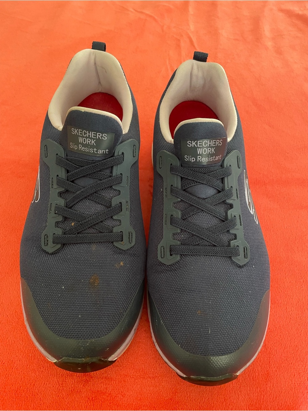 Skechers Work Men's Navy and Gray Slip-Resistant Athletic Shoes